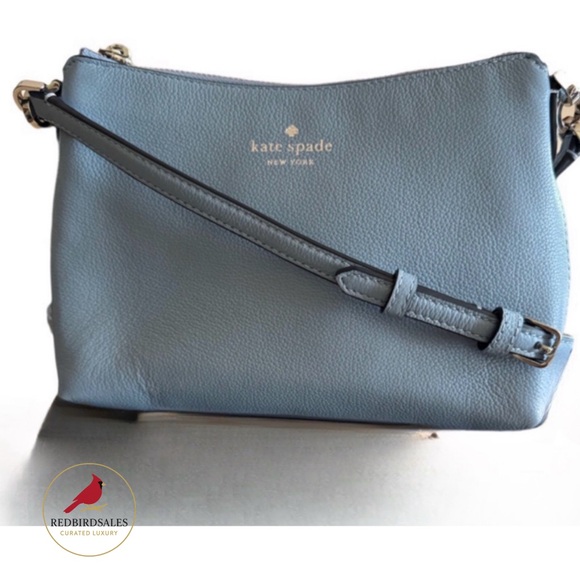 Kate Spade Blue Leather Crossbody Bag with Silver Accents - Picture 1 of 13